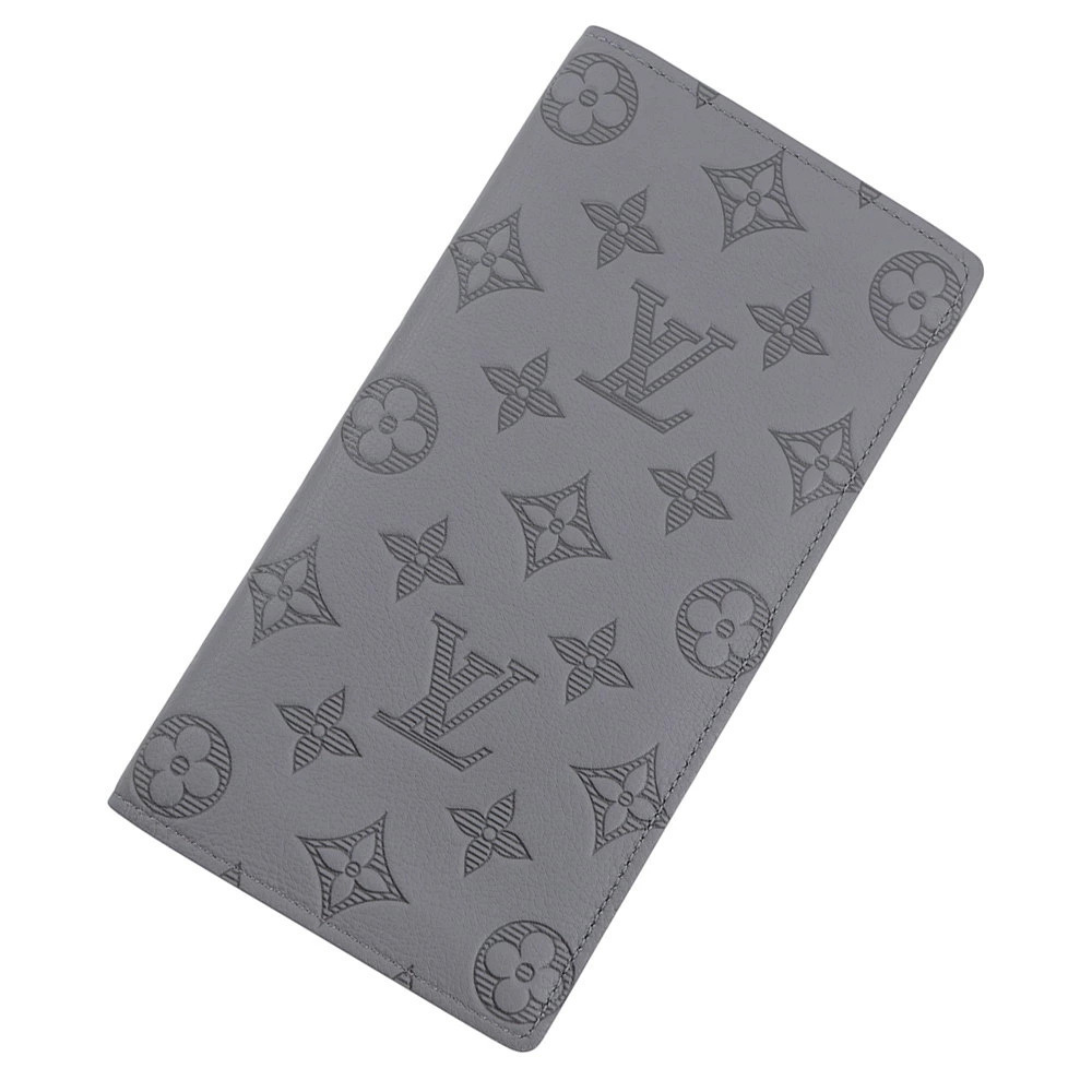Louis Vuitton Monogram Shadow Black Portefeuille Brazza Long Wallet